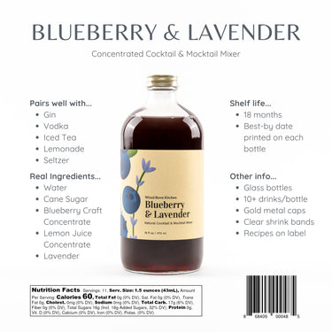 Blueberry and Lavender Cocktail Mixer and Mocktail Mixer, 16 fl oz